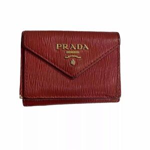 PRADA Compact Wallet Tri-fold Leather Vitello Move Mini